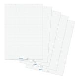 FRANKEN Flipchart-blok, 5 x 20 vellen, aan beide zijden bruikbaar flipchartpapier 80 g/m², geruit en blanco, FSC-gecertificeerd, chloorvrij gebleekt, wit, F2130