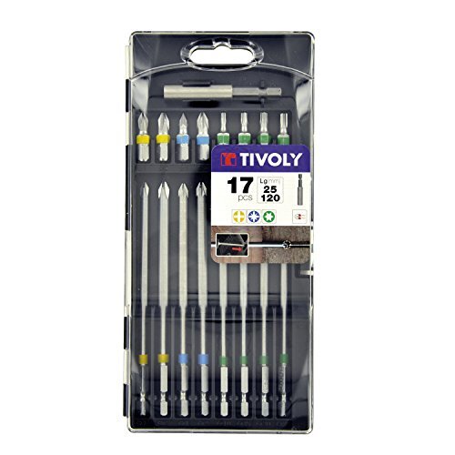 TIVOLY 11501570038 bitset L25 & L120 mm, grijs, 17-delig