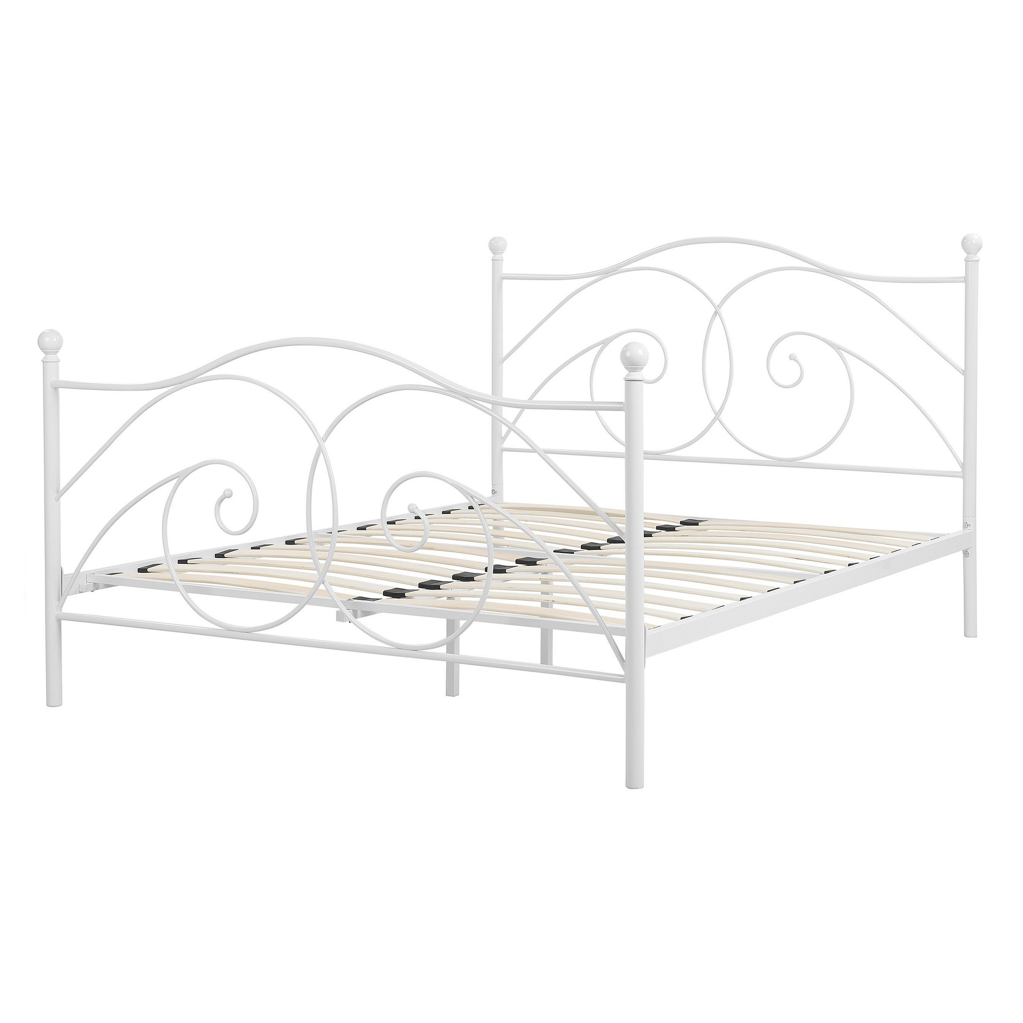 Beliani DINARD - Tweepersoonsbed - Wit - 140 x 200 cm - Metaal
