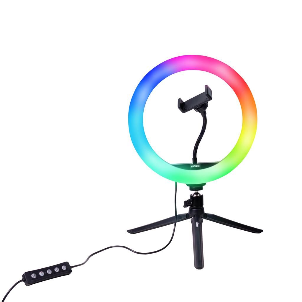Dörr 371089 - LED Ring Light - 130 LEDs - 330 lm - 3000-6000K - Black/White