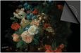 Dietrix Inductie Beschermer - 76x51.5cm - Bloemen en Planten - Boeket op Zwart Vintage
