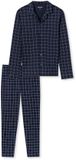 Schiesser Heren Pyjama Lang - Blauw - Maat 58