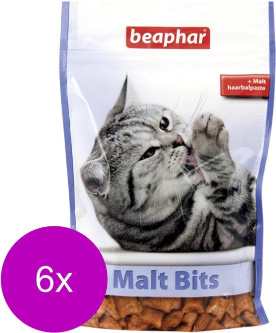 BEAPHAR Malt- Bits Naturel - Kattensnack - 6 x 150 g