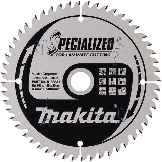 Makita Specialized zaagblad 165x20x52Z (B-33831)
