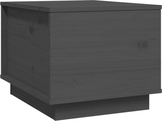 vidaXL Salontafel 40x50x35 cm massief grenenhout grijs