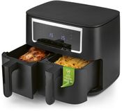 GOURMETmaxx Dubbele Heteluchtfriteuse / Airfryer – 2 x 4L | Synchroon Kookzones | Touchscreen & 10 Programma’s | Gezond frituren met weinig olie