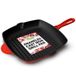NutriChef Grillpan – 28 cm Geëmailleerde Gietijzeren Skillet-Vierkante Koekenpan met Druppellip- Geschikt voor Alle Kookplaten- Perfecte Grillstrepen