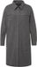 Ulla Popken - Dames - Mantel boiled wool hemdkraag 2-wegrits - Lichtgrijs melange - Maat 50+