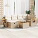 Maison Exclusive - Ensemble de meubles de jardin 7 pièces avec canapé et coussins, beige, en polyrotin