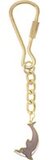 Behave® Sleutelhanger dolfijn goud kleur bruin wit emaille 9,5 cm