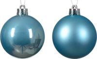 Decoris Kerstballen - 12 stuks - 6 cm - Kunststof - IJsblauw