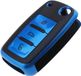 Housse de clé de voiture en TPU bleu à 3 boutons, pour Altea, Alhambra, Fabia, Citigo