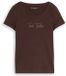 Tom Tailor T-shirt met glitterlogo java dark brown