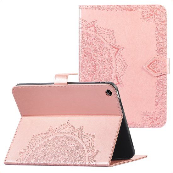 imoshion Tablet Hoes - Geschikt voor Samsung Galaxy Tab A11 Plus - Mandala tablet Bookcase - Rosé goud