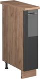Vicco Apotheekkast Fame-Line, Antraciet Hoogglans/Goudkleurig Eiken, 20 cm