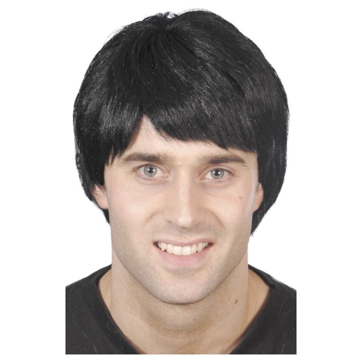 Smiffys Superhero Guy Wig - Black - Polyester - Adult