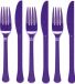 Amscan Set de couverts - 48 pièces - plastique réutilisable - violet foncé