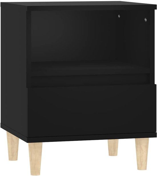 vidaXL Nachtkastje 40x35x50 cm zwart