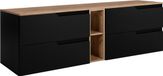 RODAN | Meuble sous lavabo - Noir et Marron - 140 cm