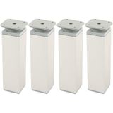 cyclingcolors 4 pieds pieds de meuble 40 x 40 mm hauteur 150 mm en aluminium avec réglage 15 mm universel pour canapé armoire cuisine salle de bain chrome mat