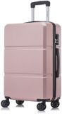 YONSLY Handbagage Koffer - 66cm - 66 L - Cijferslot - 360° Draaibare Wielen - Roségoud