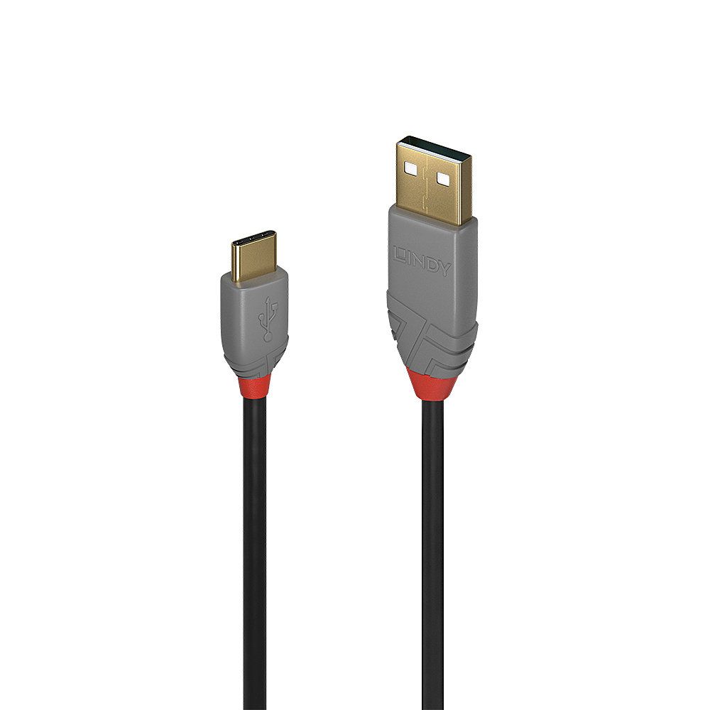 LINDY 36888 USB-kabel 3 m Zwart, Grijs