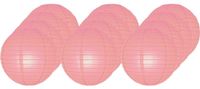 Merkloos / Sans marque Luxe 12x Roze Bol Lampionnen 25 cm