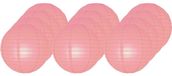 Merkloos / Sans marque Luxe 12x Roze Bol Lampionnen 25 cm