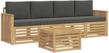 vidaXL Ensemble de canapé d'extérieur 5 pièces Blanc et anthracite Polyester