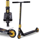 Suotu Stuntstep - Step - Kinderstep - Speelgoed Jongens/Meisjes - Maximale stuurhoogte: 78 cm - Aluminium - Zwart/Goud