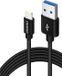 Olesit Lightning 3 Meter Fast Charge 2.4A Oplaadkabel - Zwart