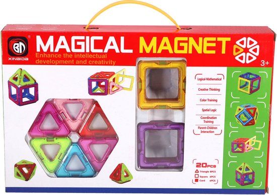 SCIENCE Magnetische Tegels - Diverse Vormen - 20-delig 6,5 cm