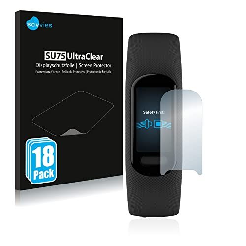 Savvies 18x Screen Protector compatible with Garmin Vivosmart 5 Ultra-transparent