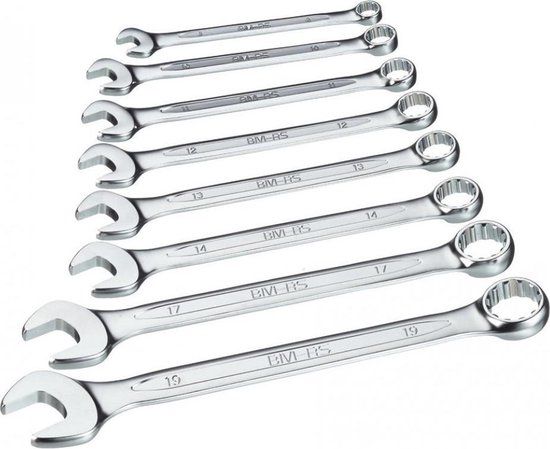 BRÜDER MANNESMANN Steek-ringsleutelset DIN (8 dlg) - Inch - 8 delig