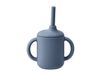 Scandi Living Tasse Idun avec paille en silicone 120 ml Bleu