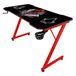 Subsonic - Ergonomisch gamingbureau met carbon afwerking en XXL Assassin's Creed muismat voor gaming-pc - Officieel gelicentieerd door Ubisoft - Zwarte bovenkant en rode voet