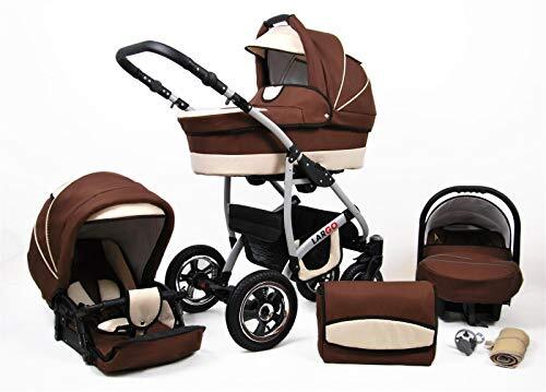 SaintBaby Kinderwagen 3in1 Isofix 2in1 DIN EN 1888 Zwenkte pneumatische banden New L-GO by brown & beige 2in1 zonder autostoel