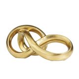 Deco 79 Keramische abstracte decoratieve sculptuur Infinity Loop Home Decor standbeeld, Accent beeldje 11 "x 5" x 5", goud