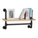 Relaxdays Wandstelling industrie, 1 plank, wandmontage, boekenkast, hout, vintage, retrolook, 41,5 x 60 x 24 cm, naturel