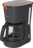 GRUNDIG KM 5320 Filterkoffiezetapparaat, 900 W vermogen, druppelstopfunctie, warmhoudfunctie, automatische uitschakeling, permanente filter, 1,25 liter glazen kan met 10 kopjes, grijs/terracotta