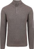 Suitable Mou Half Zip Trui Taupe - Maat XL - Heren