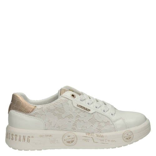 Mustang leren sneakers wit