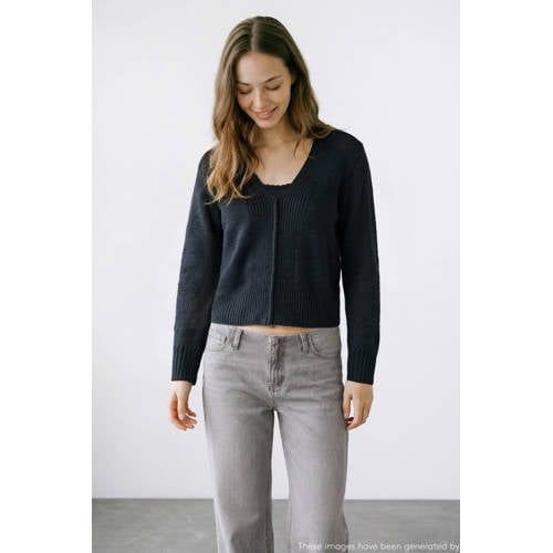 MANGO TEEN trui donkerblauw gebreid