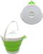 Unyqoos® 10 liter inklapbare poissonemmer met afsluitbare deksel – draagbare wateremmer, ruimtebesparend, diameter 31 cm, hoogte 24 cm (6 cm ingeklapt), groen, met draaghandvat