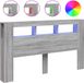vidaXL Hoofdeinde met LED 180x18,5x103,5 cm bewerkt hout grijs sonoma