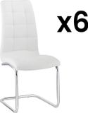 Vente-unique Set van 6 stoelen NADYA - Kunstleer - Wit