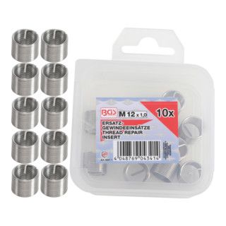 BGS Vervangingsdraad Inzetstukken M12 x 1,0 mm - 10 stuks