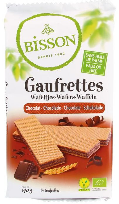 Wafels chocolade bio 190gr