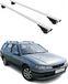Omtec Peugeot Dakdragers (dwarsbalken) voor Peugeot 406, modeljaren 1999-2005, van metaal, zilverkleurig