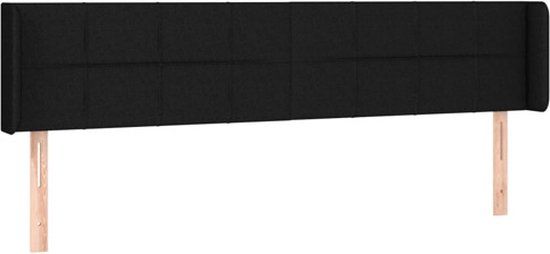 vidaXL Hoofdbord met randen 163x16x78/88 cm stof zwart